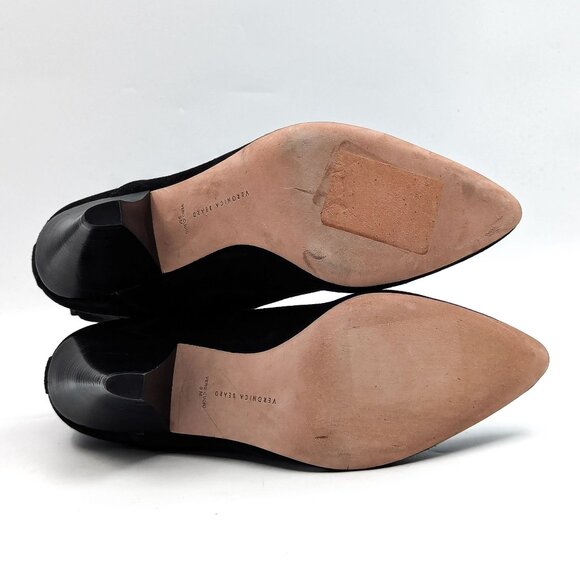 Veronica Beard Women Baxter Black Suede Chelsea Heeled Ankle Boots size 9 - Picture 4 of 10